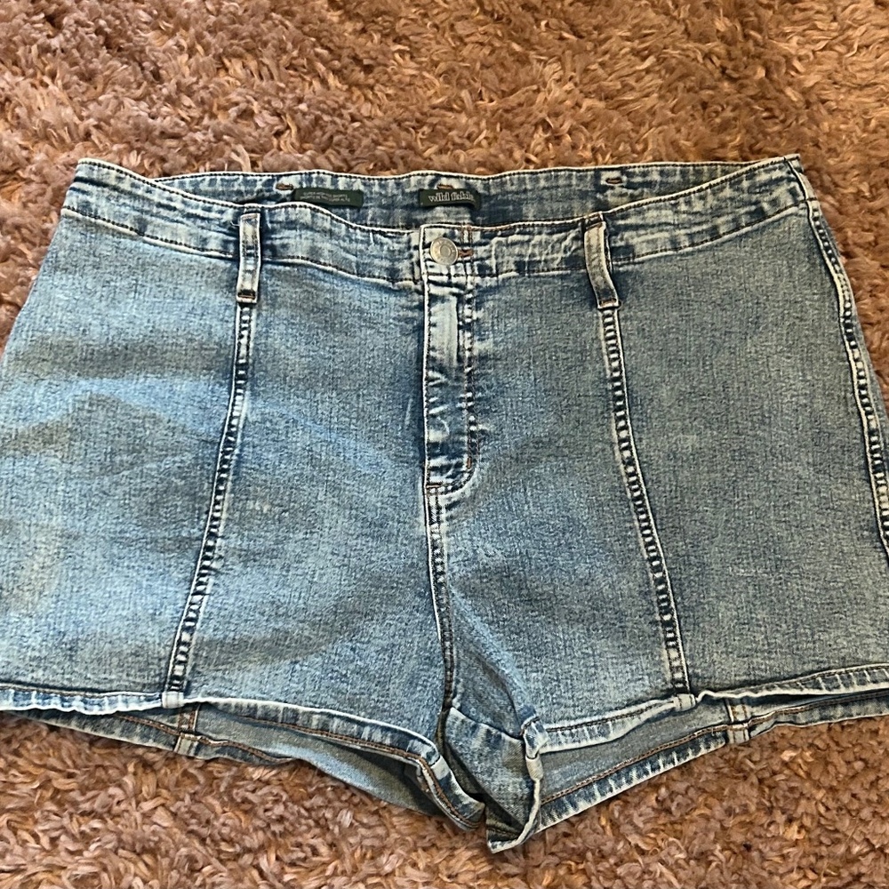Wild Fable Super High Rise Denim Shorts / 17